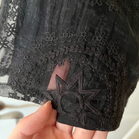 Stone Cold Fox Black Folsom Embroidered strapless romper sz XS brand size 1 - Picture 2 of 6